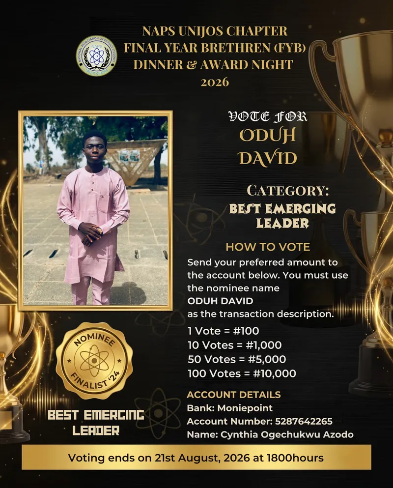 Campaign Flier for Oduh David